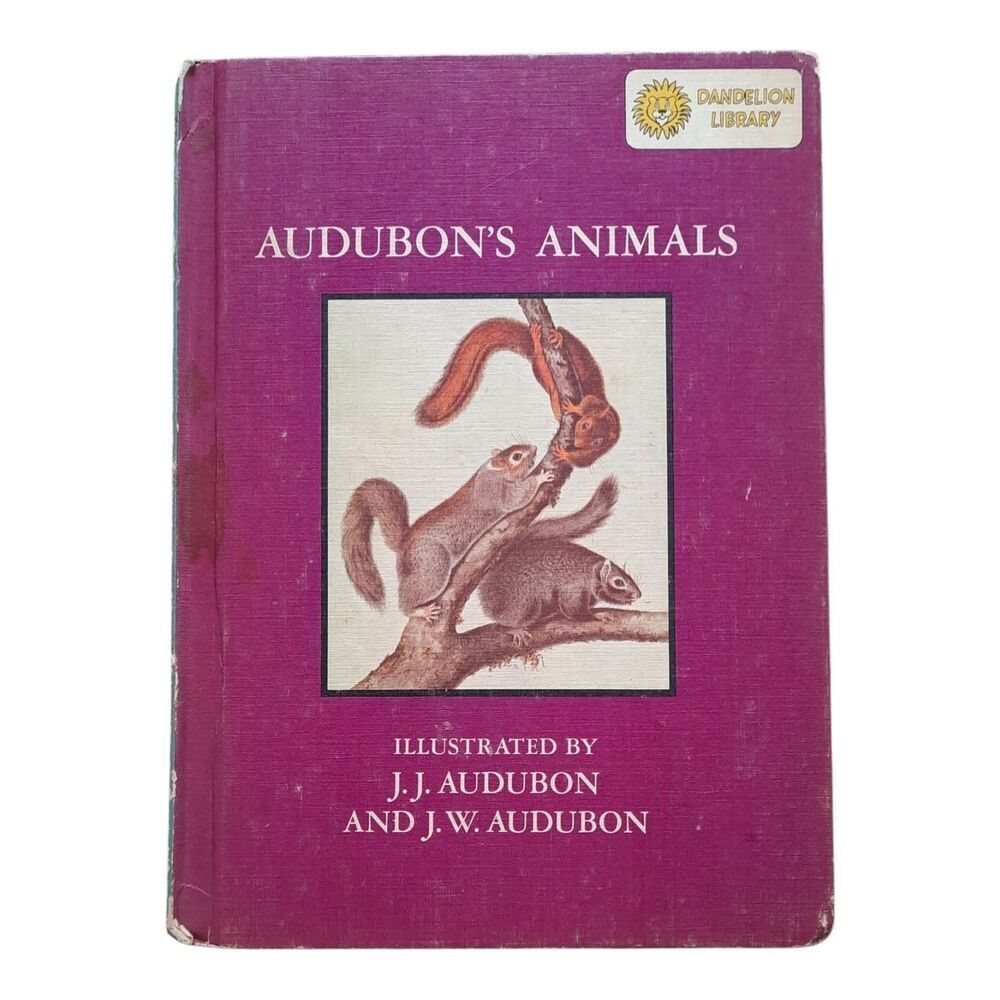 Audubon’s Animals Illustrated Book - Magenta Cover by J.J. Audubon